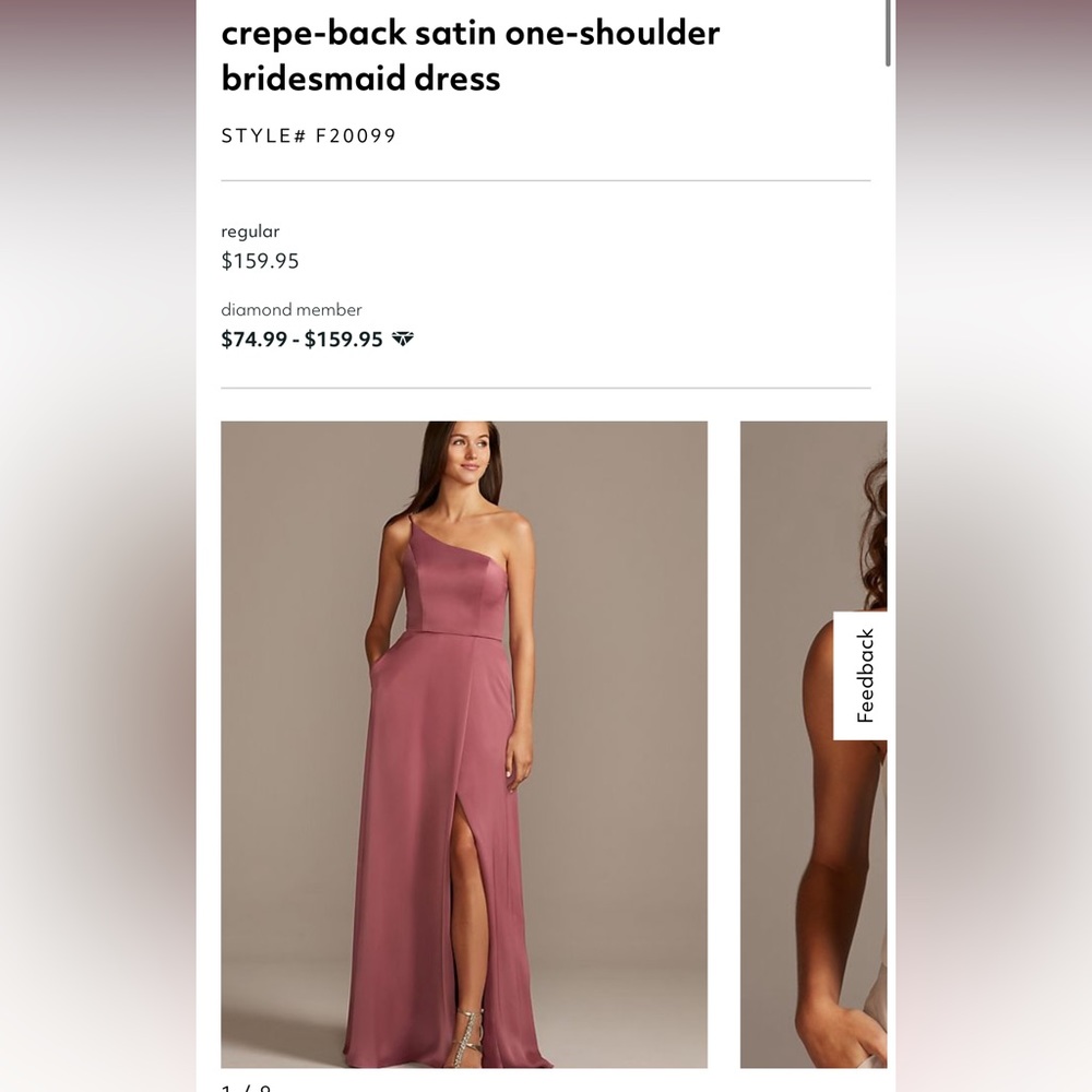 Crepe-Back Satin One Shoulder Bridesmaid Dress - Chianti